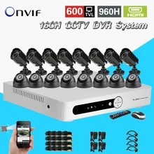 TEATE CCTV 16 Channel IR indoor outdoor waterproof video Surveillance Camera security Kit HDMI 1080P dvr Recorder System CK-223