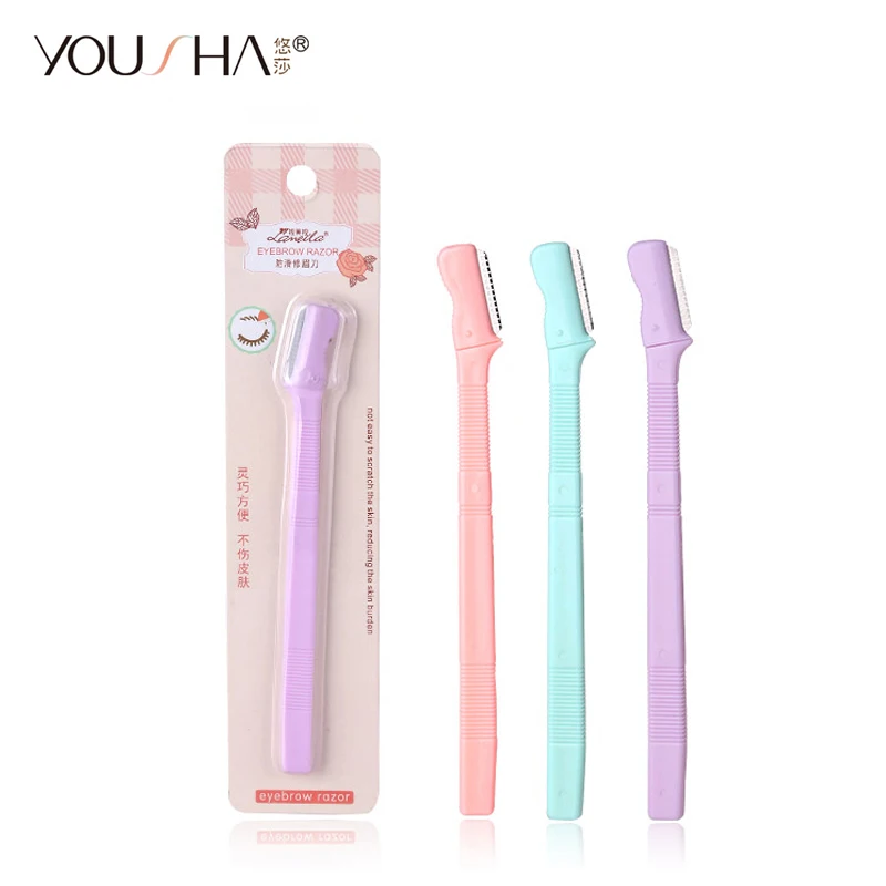 

YOUSHA Eyebrow Trimmer Makeup Razor Stainless Steel Tinkle Knife Remover Eyebrow Scissor Shaver Blade safe Cosmetic Beauty Tool