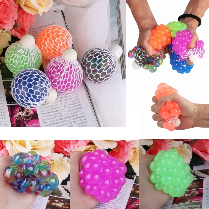 

Funny Toy Squishy Ball Grape Stress Ball Squeezing Stress Relief Ball Stress Toy Autism Mesh Fidget Grape Stress Anxiety Relief