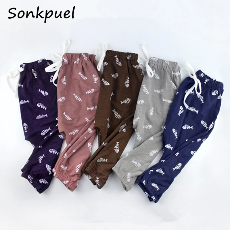 

Girls Pants Kids Summer Thin Anti Mosquito Trousers 2019 Boys Fashion Printing Frenum Pants Toddler Baby Cotton Casual Pyjama
