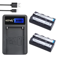 2Pcs 3000mAh NP-F550 NP F550 NPF550 Rechargeable Li-ion batteries +LCD USB Charger for Sony NP-F530 NP-F570 NP-F730 NP-F750 Hi-8