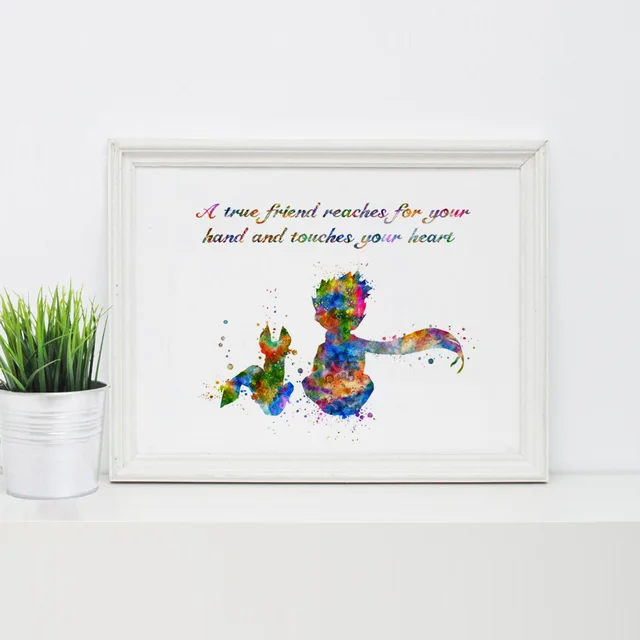 Mały Książę Z Fox Dzieci Sypialnia Decor Cytaty Reprodukcja Sztuki