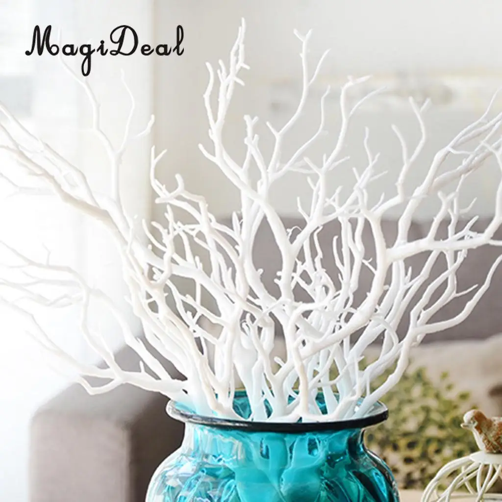 PACK 2PCS Modern Art Decor Dried Tree Branches Plastic Plant Twig for Home Garden Floral Decor