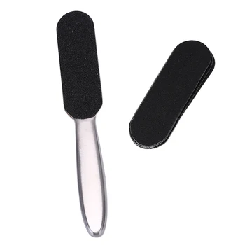 

Hot 1PC Reusable Stainless Pedicure Foot setback with 10 Sheets Abrasive Paper Foot File Cracked Skin Callus Remover Feet Rasp