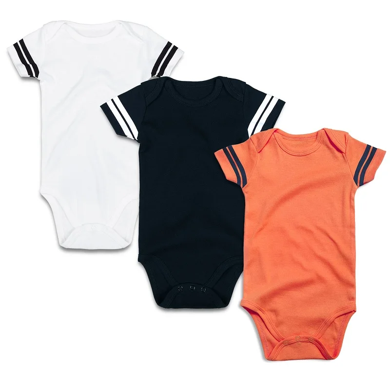 3 шт./лот новорожденных Для маленьких мальчиков девочек боди Футбол пользовательские Bebes детская одежда короткий рукав комбинезоны спортивный комплект одежды для новорожденных