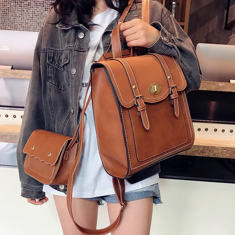 2018 NEW Fashion Backpack 2pcs Set Women Backpack PU Leather School Bag Women Casual Style A4 Paper Women Backpacks Shoulder Bag 2018 NEW Fashion Backpack 2pcs Set Women Backpack PU Leather School Bag Women Casual Style A4 Paper Women Backpacks Shoulder Bag