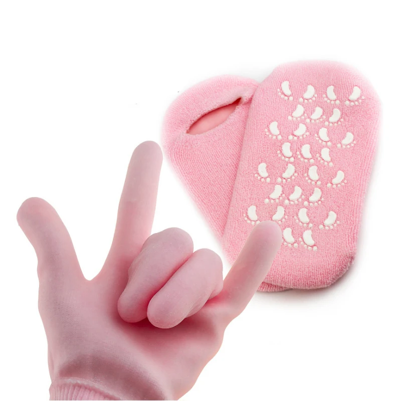 

Reusable Spa Gel Socks & Gloves Moisturizing Whitening Exfoliating Velvet Smooth Beauty Hand Silicone Socks