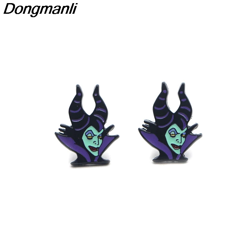 P2327 Dongmanli Maleficent queen волшебное зеркало мультяшная фигурка детские серьги для женщин Подарки для девочек серьги-гвоздики ювелирные изделия