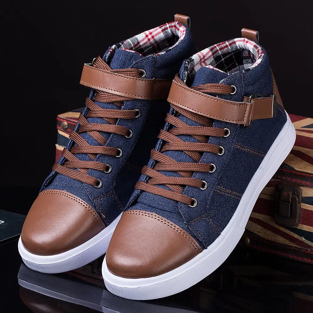 

Men's Fashion Breathable Sneaker Casual Mesh Canvas Shoes Denim Boots