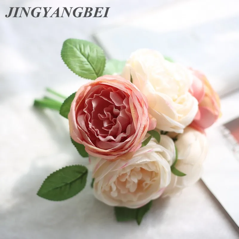 5 head Multilayer Silk Rose Artificial flower wedding hand bouquet home decoration | Дом и сад