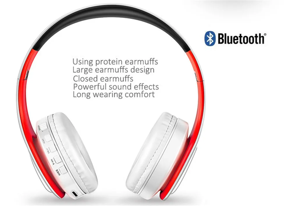 Новые портативные беспроводные наушники Bluetooth стерео Складная гарнитура аудио Mp3 регулируемые наушники с микрофоном для ПК мобильного телефона