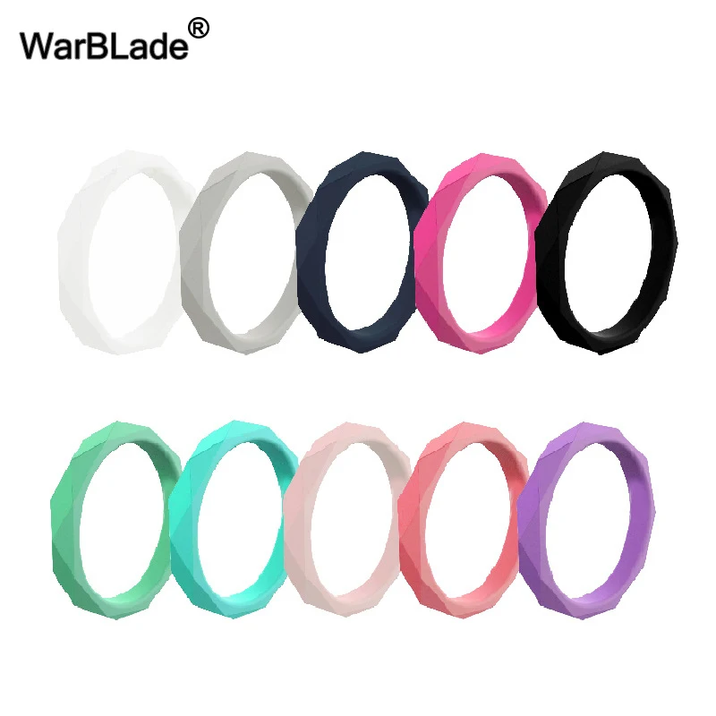 

WarBLade 2019 New 3mm Diamand Shape Silicone Ring For Women Wedding Rings Hypoallergenic Crossfit Flexible Rubber Finger Ring