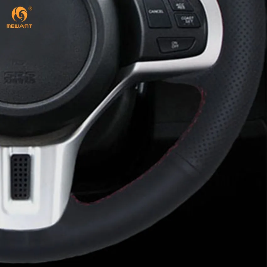 MEWANT для Mitsubishi Lancer 10 EVO Evolution Black Micro Fiber искусственная кожа чехол на руль автомобиля