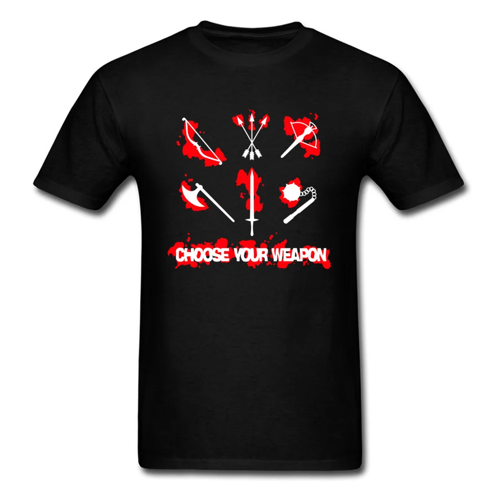 Plain Choose your Weapon Short Sleeve Top T-shirts Summer Fall Round Collar 100% Cotton Tops T Shirt for Men T-shirts Casual Choose your Weapon black