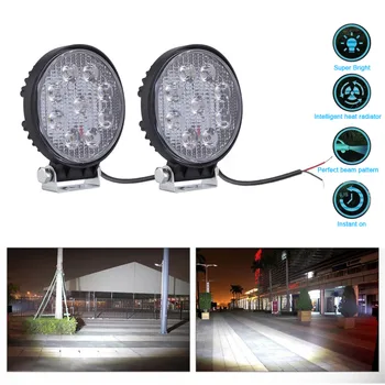 

Hot 4 Inch 27W LED Work Light Floodlight 12V 24V Round LED Offroad Light Lamp Worklight for Off road Motorcycle Car Truck Hot