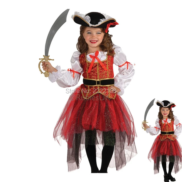 Traje pirata para meninas, fantasias extravagantes, fantasias de Halloween,  fantasia, infantil Cosplay, roupas infantis, festa de aniversário,  carnaval, crianças - AliExpress