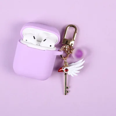 Модные Cardcaptor Sakura Брелок «Сакура» силиконовый чехол для Apple Airpods протектор для наушников Брелок «Обложка» - Цвет: CE-1