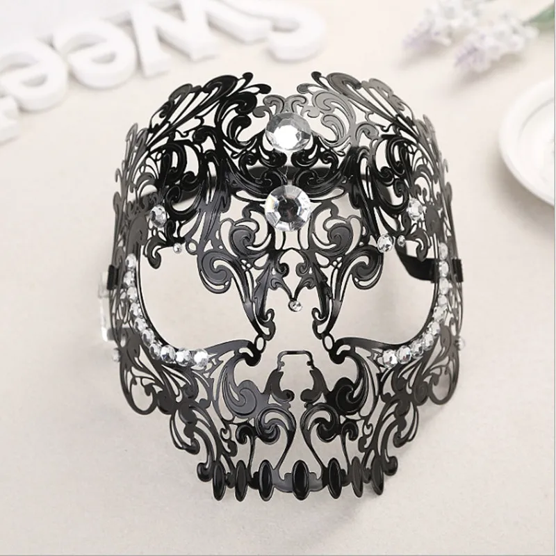 

Skeleton Face Mask For Women And Men Cool Costume Prom Party Sexy Full Face Hollow Out Masquerade Metal Masks