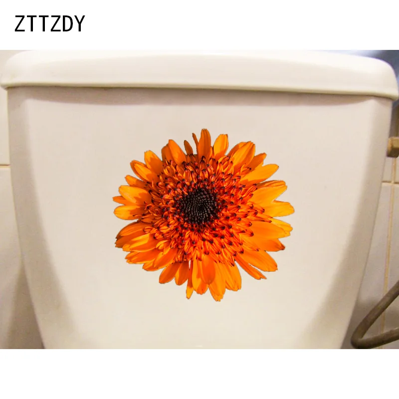 ZTTZDY 21 1*20 см настенные наклейки с цветущими оранжевыми цветами домашний декор для