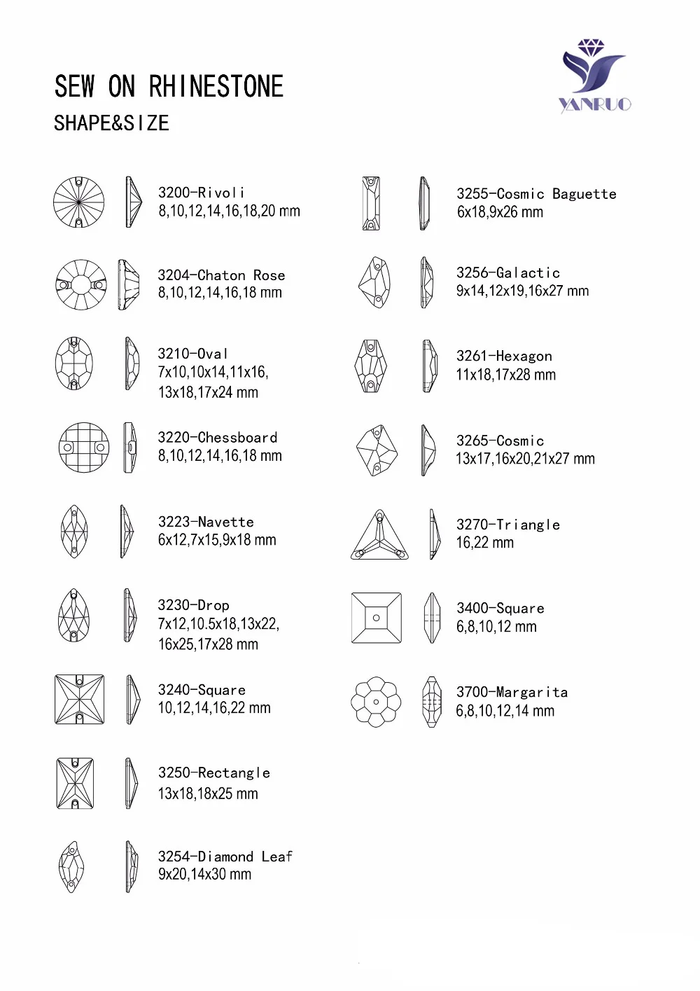 YANRUO 3210 овальные пришитые камни, стеклянные стразы AAAAA, качественные Стразы для шитья, стразы, аппликация, одежда для платья