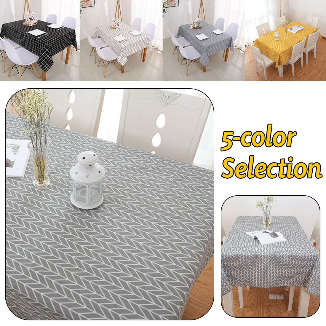 

Home Dining Supplies Plaid Print Decorative Table Cloth Tablecloth Country Style Geometric Table Cover For Kitchen Decoration