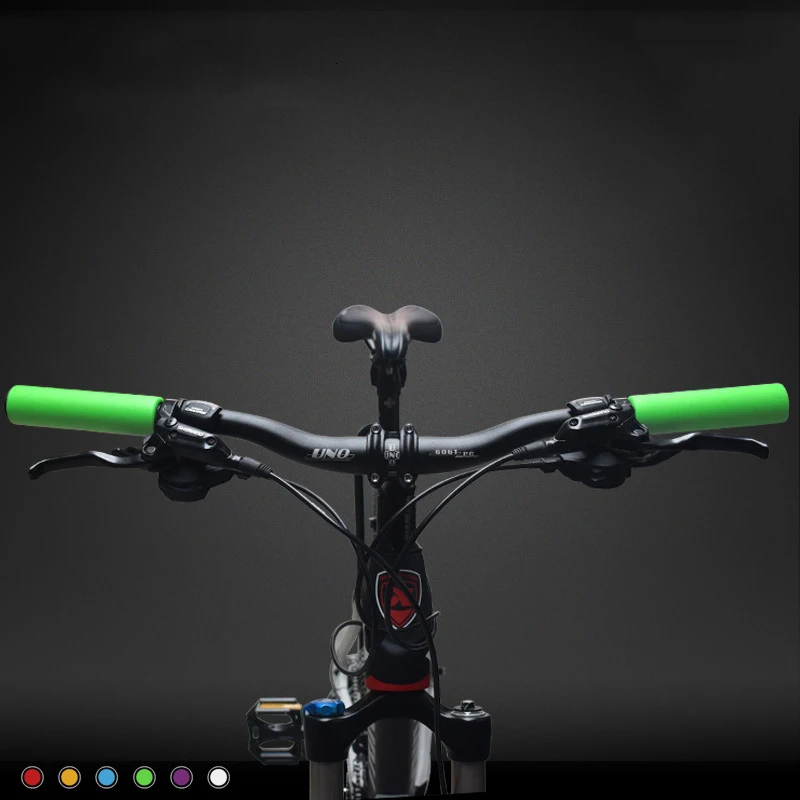 MTB الدراجة المقود القبضات خفيفة سيليكون الإسفنج دراجة أجزاء مكافحة الجلد مقبض قبضة قفل على متوافق مع قطر 22.2 مللي متر MTB الدراجة المقود القبضات خفيفة سيليكون الإسفنج دراجة أجزاء مكافحة الجلد مقبض قبضة قفل على متوافق مع قطر 22.2 مللي متر