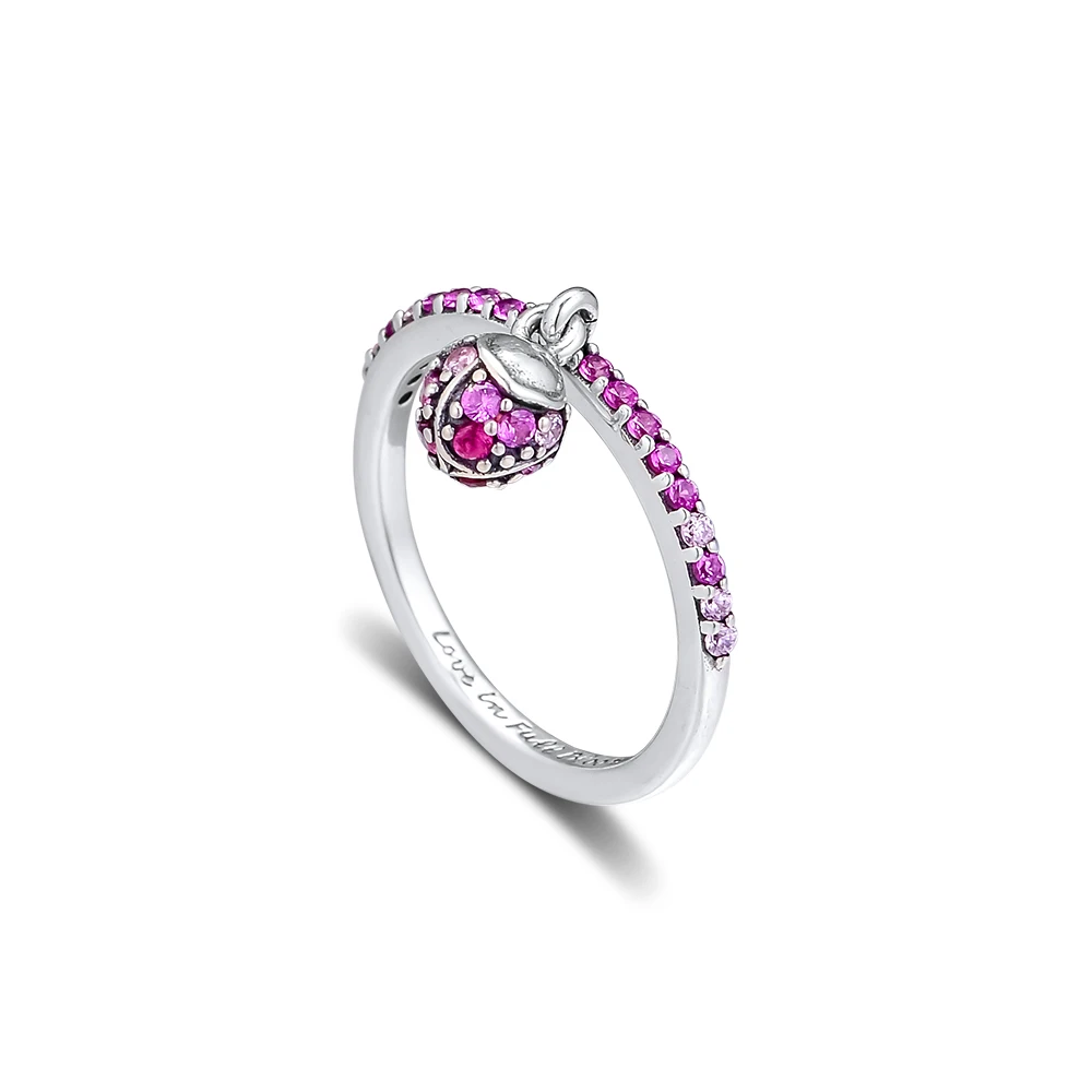 

CKK Rings Silver 925 Jewelry Peach Blossom Flower Ring Real 925 Sterling Silver Engagement Wedding Rings for Women Gift