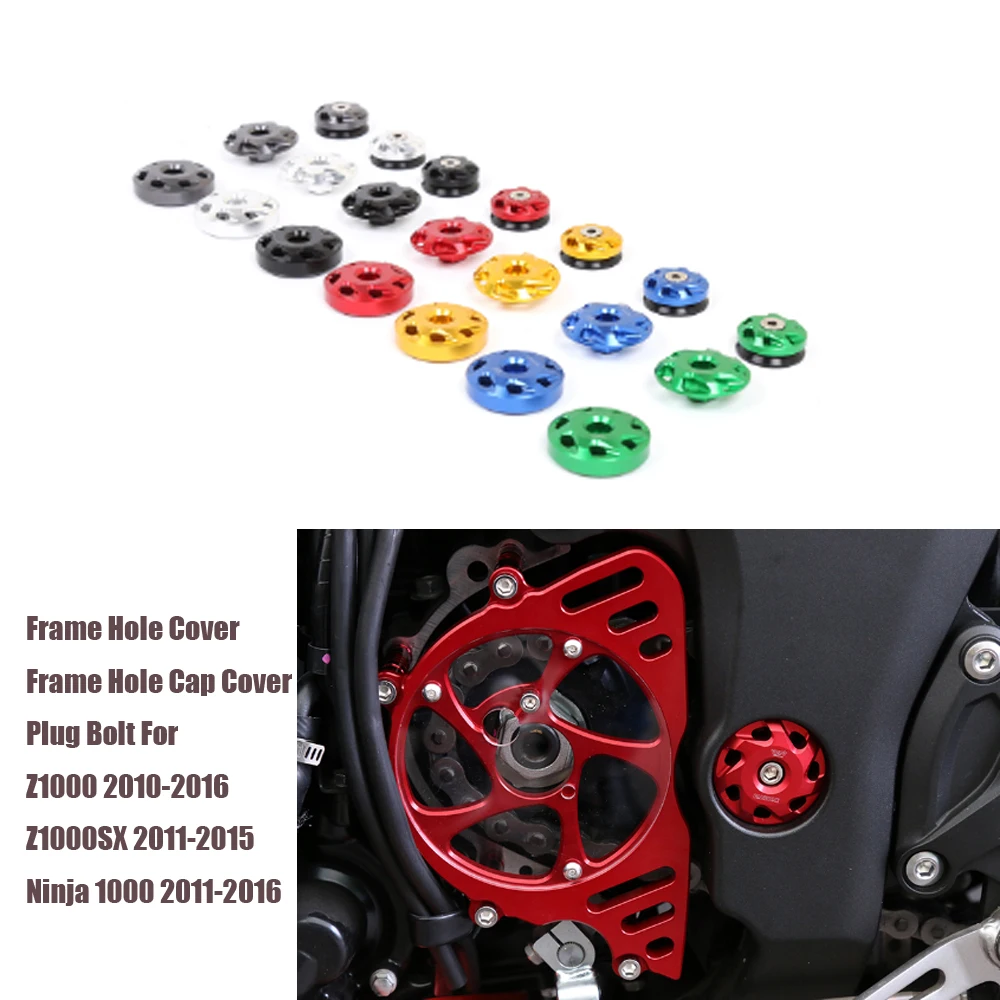 Motorcycle CNC Frame Hole Cover Frame Hole Cap Cover Plug Bolt For