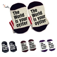 В мире ваш oyster носок хлопок носки унисекс тапочки лодыжки носки Смешные Цитата получить счастливый носок