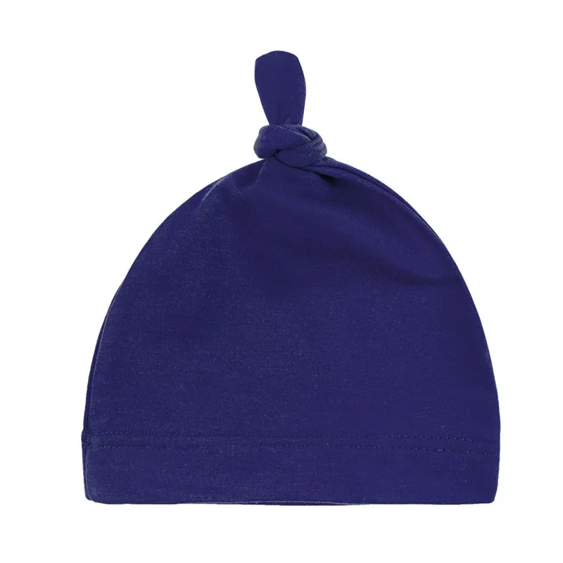 Dark blue Детская шапка, карамельные одноцветные шапки для мальчиков и девочек, детские шапочки, хлопковые шапки для новорожденных, детская шапка для младенцев, новинка, высокое качество - Цвет: Dark blue