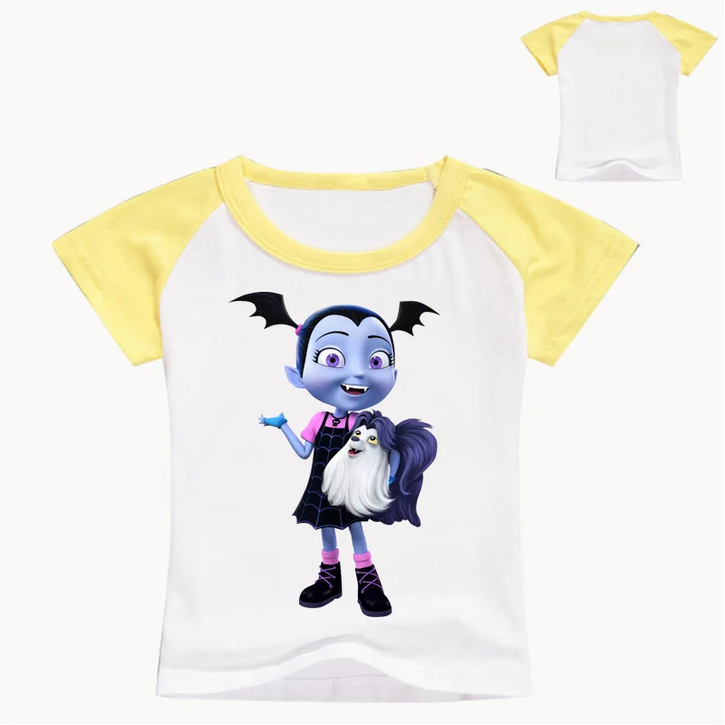 2-12years лето мультфильм vampirina Для детей летняя футболка для маленьких девочек; футболки, топы хлопок Обувь для девочек костюм для мальчиков