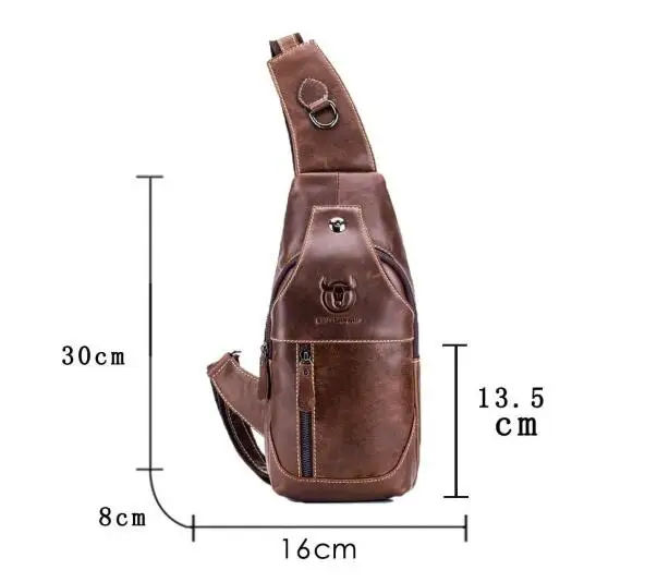 BULLCAPTAIN винтажная мужская кожаная сумка на одно плечо через плечо, кожаная сумка на грудь, мужская кожаная сумка, мужская сумка через плечо