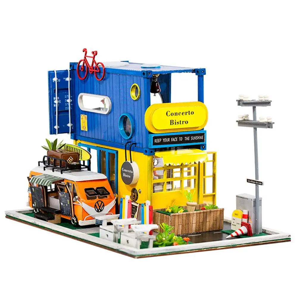 

Wooden DIY Villa Hand Model Toy Children Creative Container Home Decoration Handmade Valentine's Day Gift House Model