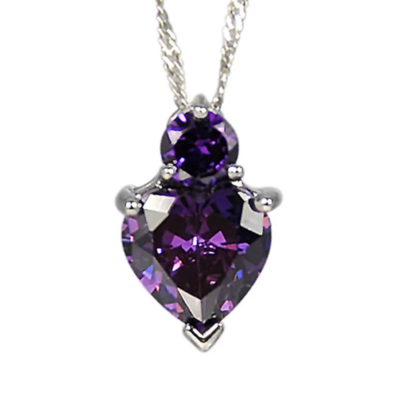 

SRM 925 Silver Multicolor Zircon Ruby & Sapphire with Accent Pendant Necklace For Women