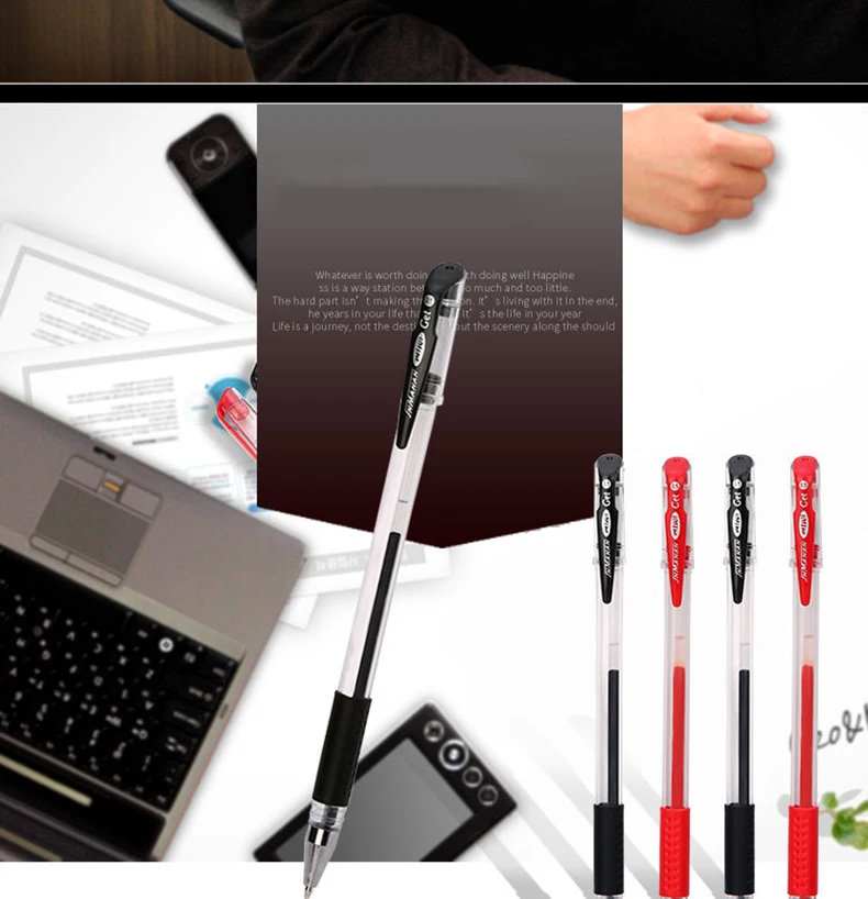 5 шт. красные, черные чернила гелевая ручка 0,5 мм написание обычные ручки простая ручка для студент, школа, офис Канцелярские инструмент