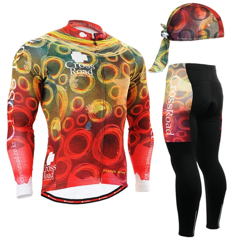 Жизнь на трек Mountain Велосипедный Спорт велосипед Костюмы Для мужчин осень-весна Велонаборы футболка с длинными рукавами и штаны костюм
