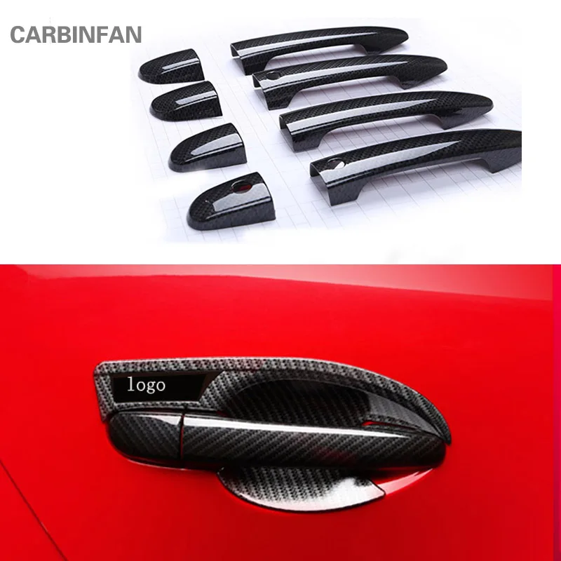 

For Mazda CX-3 CX 3 2015-2018 ABS Chrome carbon fiber outside door handle Door bowl decorative cover Trim car accessories C279