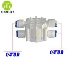 Water Filter Parts 1 4 OD tube Auto Shut Off 4 Way Valve Pressure Regulator Aquarium