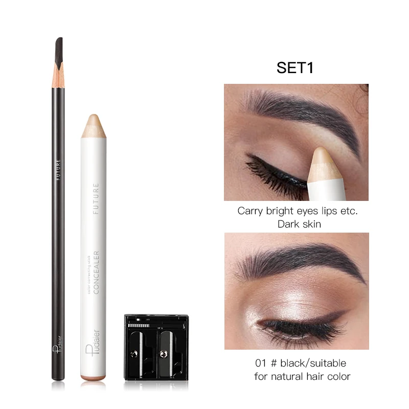 

Pudaier Brighten The Brow Concealer Fixing Pen Eyebrow Pencil Combination Set Shaping Eye Brow Makeup With A Sharpener Kit