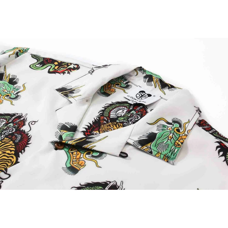 OSCN7 2019 عارضة المطبوعة قصيرة الأكمام قميص الرجال الشارع 2019 هاواي الشاطئ النساء أزياء قصيرة الأكمام قمصان Harujuku رجل CS008