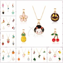 Элегантный эмалированный комплект ювелирных изделий в форме клевера для женщин и девочек, ожерелье, серьги, кольцо, браслет, модная детская одежда