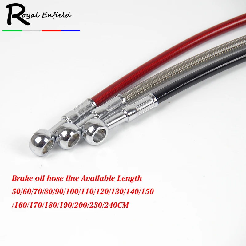 Black 1500mm 2000mm 2300mm Motorcycle Brake Pipe Tubing Braided Steel