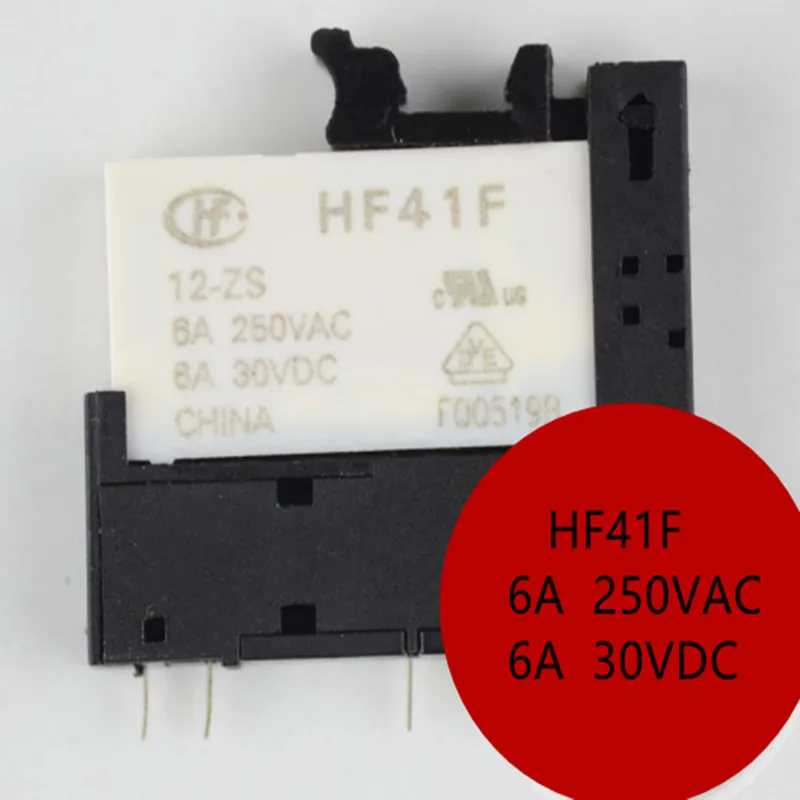12Pcs Ultra-thin Relay Socket  5Pin 5V 12V 24V 6A Macro HF41F-5-ZS Welding Base  HF41F-12-ZS HF41F-24-ZS
