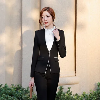 

2020 Spring Autumn The Jacket Fashion Overalls Thin Coat Sleeve Leisure Clothing V Neck Upper Garment For Women Business Wear