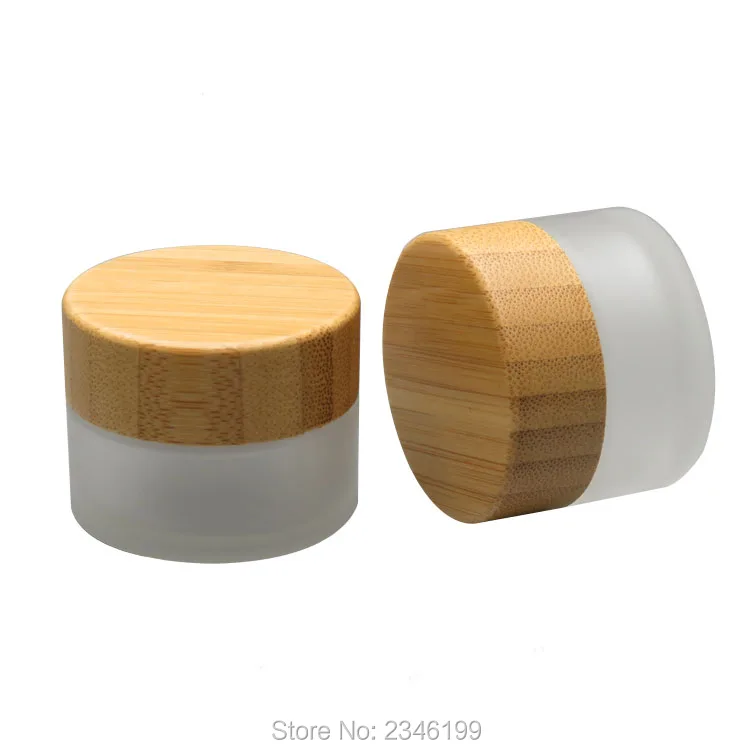 Баночка для крема прозрачная 15 г мл с бамбуковой крышкой|glass cream jars|cream jarpacking bottles |