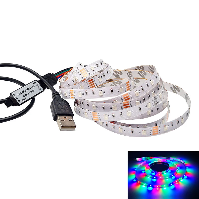 Светодиодная полоса светильник USB ТВ фосветильник освещение белый гибкий