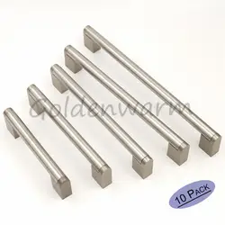 Матовый никель ручки шкафа диаметр 14 мм нержавеющая стальные изделия для мебели шкаф тянет ящика дверные ручки 10 упак