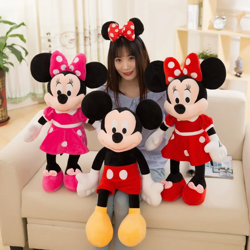 2pcs/lot 40cm Super Kawaii Mickey Mouse and Minnie Mouse Plush Cartoon Soft Figure Toys Stuffed Dolls Christmas Gift For Kids