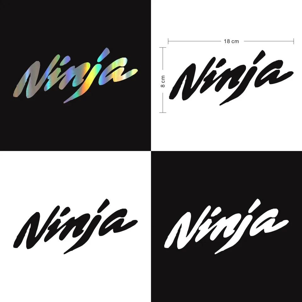 NINJA Fun Car Styling Car Stickers Decals Motorcycle Reflector Black Silver Laser Car Accessories Sticker 188CM (2)