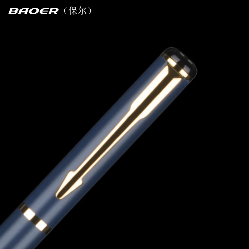 Baoer 801 Kawaii матовая металлическая Синяя Шариковая ручка с 0 7 мм черным стержнем